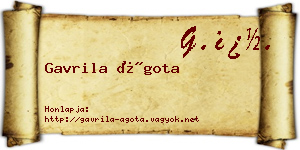 Gavrila Ágota névjegykártya